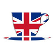 bandiera inglese su tazza di tè