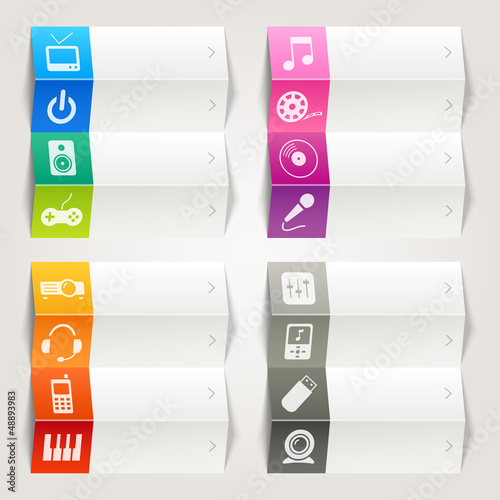 Vector: Rainbow - Media icons / Navigation template Rainbow - Media icons / Navigation template