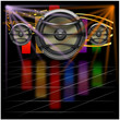 Vector: lautsprecher/Bass in einem Raum lautsprecher/Bass in einem Raum