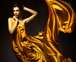 attractive woman in yellow fabric