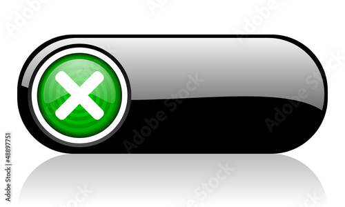Illustration: cancel black and green web icon on white background cancel black and green web icon on white background