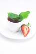 cup of tea,strawberry and mint isolated on white