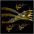 Vector: Noten in Gold Noten in Gold