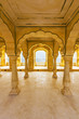 Columned hall of Amber fort. Jaipur, India