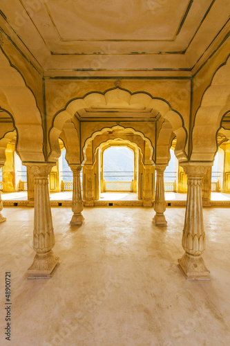 Photo: Columned hall of Amber fort. Jaipur, India Columned hall of Amber fort. Jaipur, India
