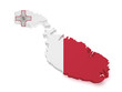Malta Map 3d Shape