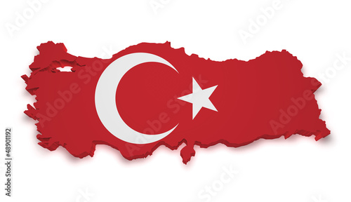 Illustration: Turkey Map 3d Shape Turkey Map 3d Shape
