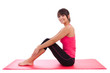 Beautiful caucasian fitness woman stretching
