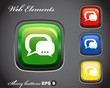 glossy button with voice message icon