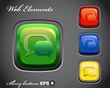 glossy button with voice message icon