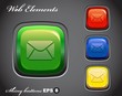 glossy button with mail icon