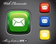 glossy button with mail icon