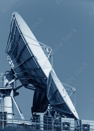Photo: two satellite dishes two satellite dishes