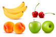 Vetor: Group of fresh colorful fruit. Vector illustration. Group of fresh colorful fruit. Vector illustration.