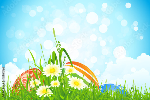 Vector: Easter Eggs inthe Grass Easter Eggs inthe Grass