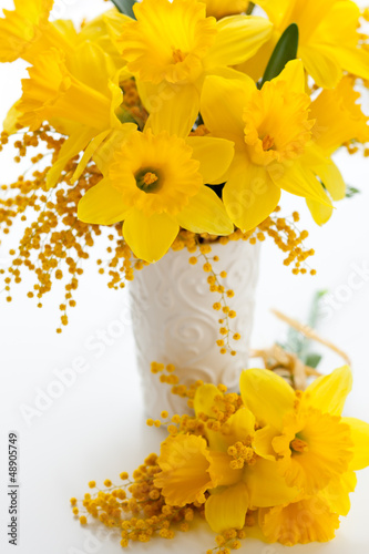 Photo: narcissus and mimosa narcissus and mimosa