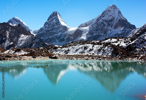 Photo: view of cholo peak and Kangchung Peak view of cholo peak and Kangchung Peak