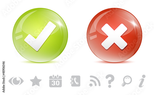 Vector: Sfere Si-No ed Icone Sfere Si-No ed Icone