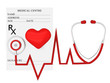 Closeup of a stethoscope on a rx prescription