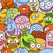 Funny monsters seamless vector pattern.