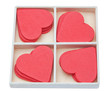 Gift box with red lovely hearts. Valentine's Day.