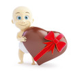 baby gift chocolate heart on a white background