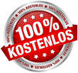 Button Banner "100% Kostenlos" rot/silber