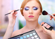 Portrait of beautiful young woman with making makeup in beauty