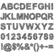 Hand drawing alphabet, numbers and others chars