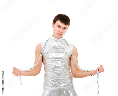 Photo: young man with a chain young man with a chain