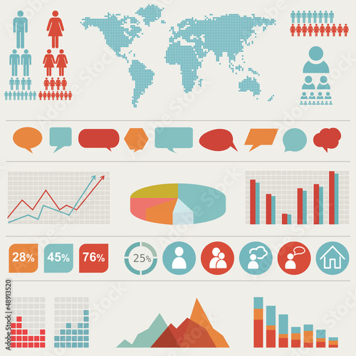 Vector: Retro infographics set. Retro infographics set.