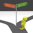 3D People Road Sign Wrong Way