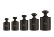 Vector calibration weights on a white background.