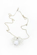silver necklace with white flower isolated on white background