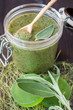 Body scrub with herbs for spa treatment
