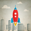 rocket 4 with landscape (canvas version)