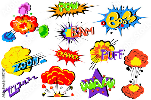 Vector: vector illustration of collection of comic book explosion vector illustration of collection of comic book explosion