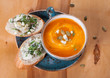 Pumpkin soup with blue cheese