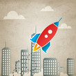 rocket 5 with landscape (canvas version)