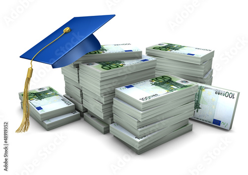 Illustration: Graduation Cap Money Graduation Cap Money