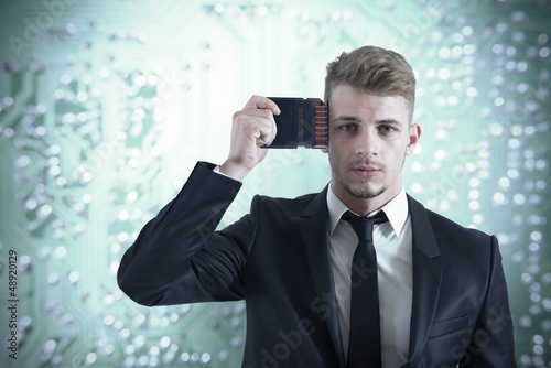 Photo: Businessman memory upgrade Businessman memory upgrade