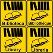 CARTELLO BIBLIOTECA LIBRERIA MULTILINGUE  6