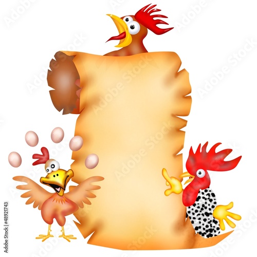 Illustration: pergamena pollo pergamena pollo