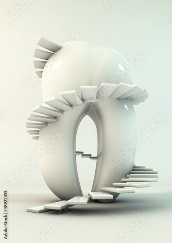 Illustration: Zahn mit Treppe Zahn mit Treppe