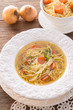 Noodle soup with beef broth