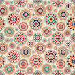 Seamless Beige Pattern with Colorful Elements