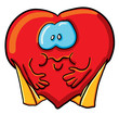 Vector: Cartoon fat heart Cartoon fat heart