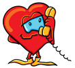 Vector: Cartoon heart is calling Cartoon heart is calling