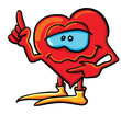 Vector: Cartoon heart is indicating Cartoon heart is indicating