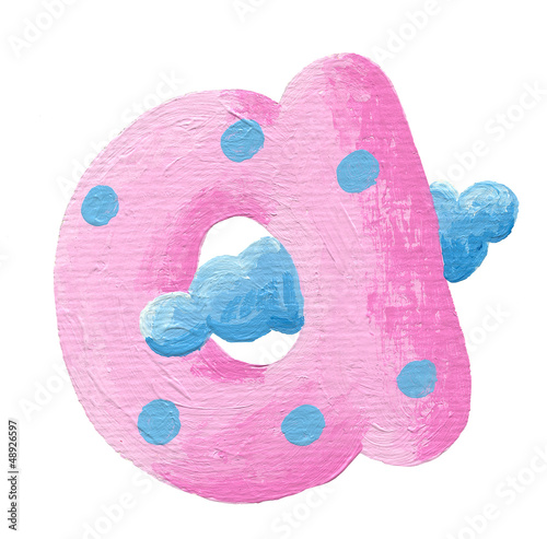 Illustration: Pink letter a with cloud Pink letter a with cloud